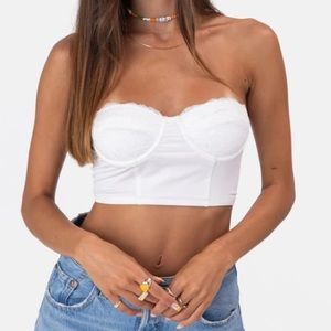 White lace strapless corset top from adika